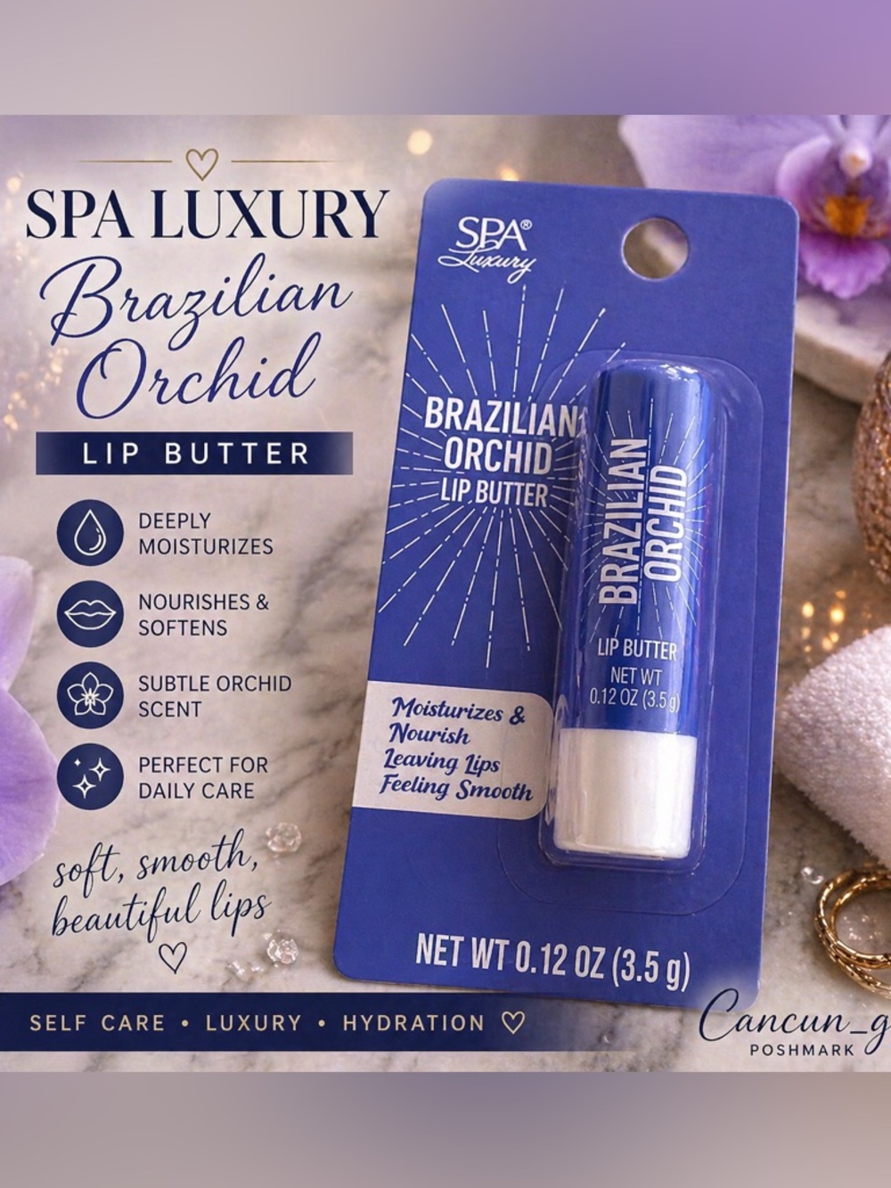 Spa Luxury Brazilian Orchid Lip Butter Hydrating Lip Balm NEW